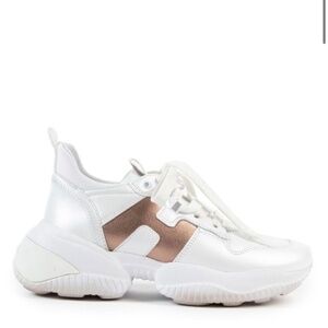 Hogan Interaction White Metallic Sneakers Size EU 37